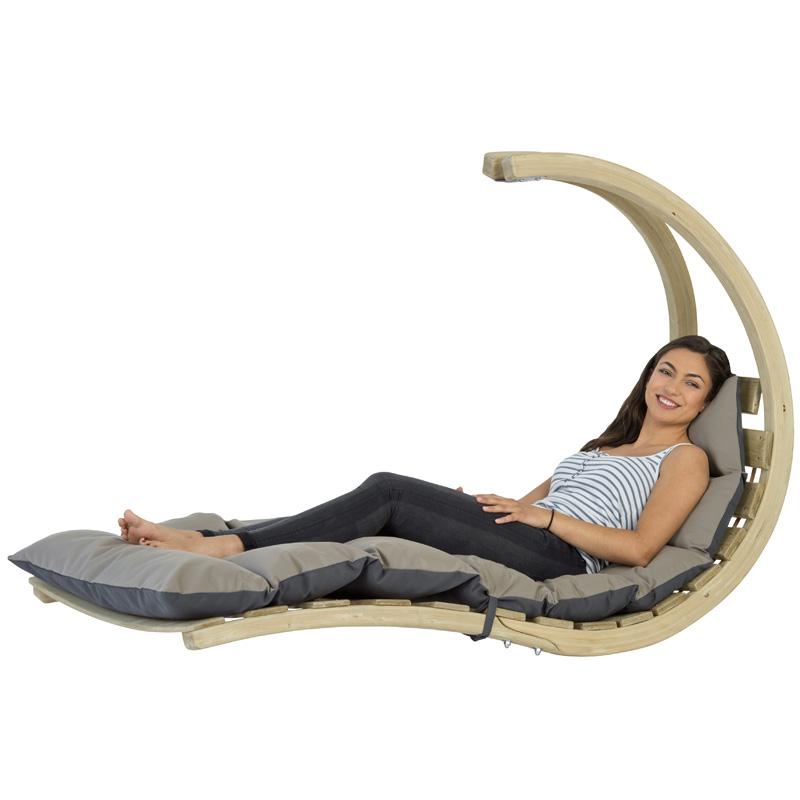 swing lounger anthracite taupe product exterior view — view 6