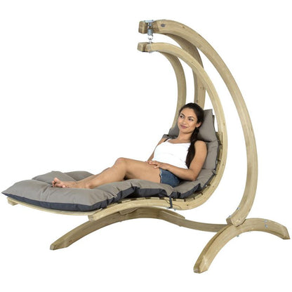 swing lounger anthracite taupe product exterior view — view 7