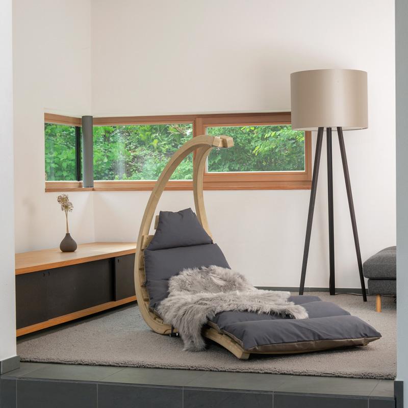 swing lounger anthracite taupe product exterior view — view 8