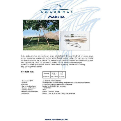 Madera Wooden Post Hammock Stand — styled in a garden setting