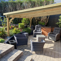 Wall Mounted Felt Shingle Roof Gazebo | Timber | Multiple Sizes