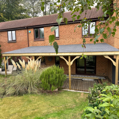 Wall Mounted Felt Shingle Roof Gazebo | Timber | Multiple Sizes