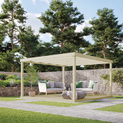 Freestanding Box Pergola with Decking Kit | Timber | Multiple Sizes