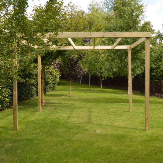 Freestanding Box Pergola | Timber | Square-Lined Frame | Multiple Sizes