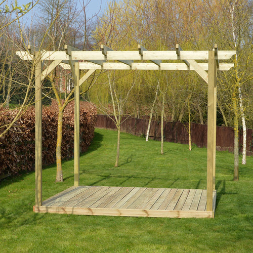 Freestanding Garden Pergola with Decking Kit | Timber | Multiple Sizes