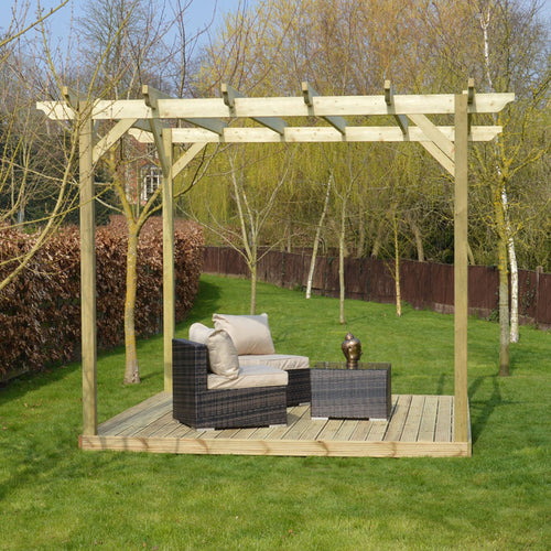 Freestanding Garden Pergola with Decking Kit | Timber | Multiple Sizes