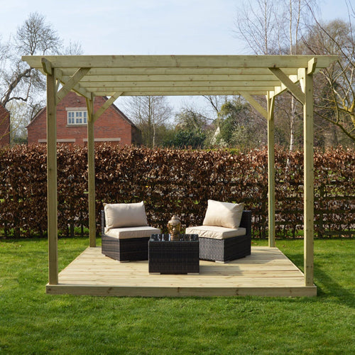 Freestanding Garden Pergola with Decking Kit | Timber | Multiple Sizes