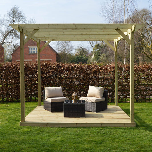 Freestanding Garden Pergola with Decking Kit | Timber | Multiple Sizes