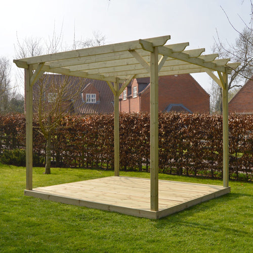 Freestanding Garden Pergola with Decking Kit | Timber | Multiple Sizes