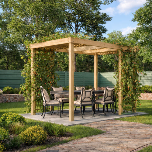 Freestanding Panel Pergola | Timber | Privacy Panel Sides | Multiple Sizes