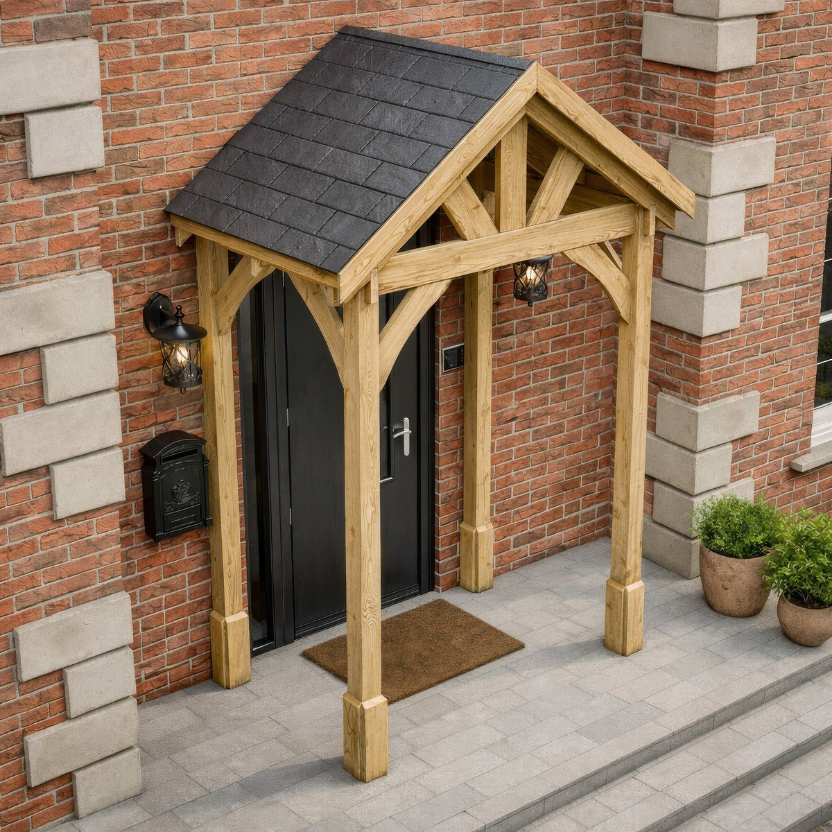 Slate Tile Roof Porch Canopy | Timber | Multiple Sizes