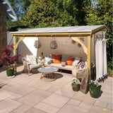 Wall Mounted Polycarbonate Roof Gazebo | Timber | Multiple Sizes