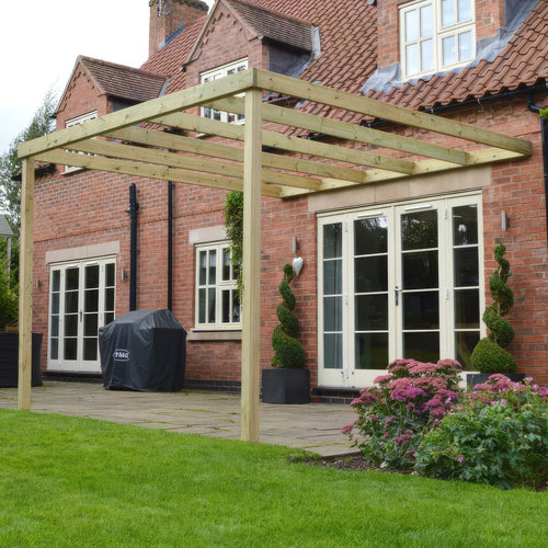 Wall Mounted Box Pergola | Timber | Square-Lined Frame | Multiple Sizes