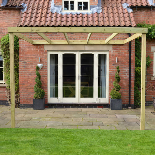Wall Mounted Box Pergola | Timber | Square-Lined Frame | Multiple Sizes