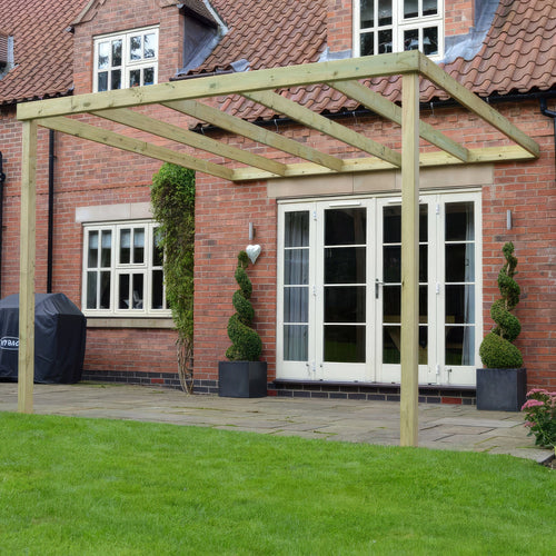 Wall Mounted Box Pergola | Timber | Square-Lined Frame | Multiple Sizes
