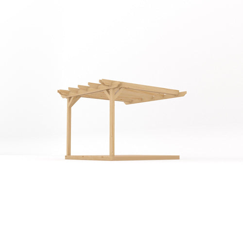 Wall Mounted Double Garden Pergola with Decking Kit | Timber | Multiple Sizes