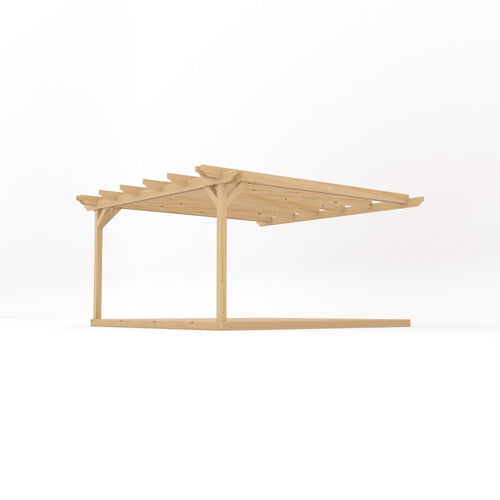 Wall Mounted Double Garden Pergola with Decking Kit | Timber | Multiple Sizes