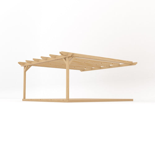 Wall Mounted Double Garden Pergola with Decking Kit | Timber | Multiple Sizes