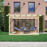 Wall Mounted Double Garden Pergola with Decking Kit | Timber | Multiple Sizes