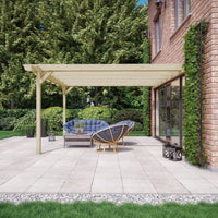 Wall Mounted Double Garden Pergola | Timber | Double Rail Corners | Multiple Sizes