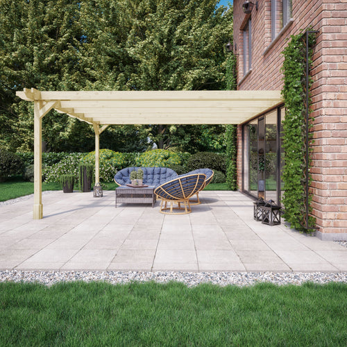 Wall Mounted Double Premium Pergola | Timber | Heavyweight Double Corner | Multiple Sizes
