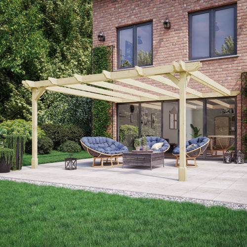 Wall Mounted Double Premium Pergola | Timber | Heavyweight Double Corner | Multiple Sizes