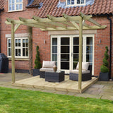 Wall Mounted Garden Pergola with Decking Kit | Timber | Multiple Sizes