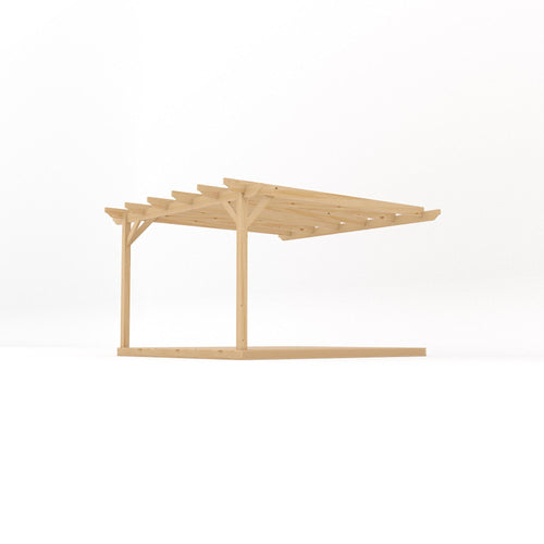 Wall Mounted Garden Pergola with Decking Kit | Timber | Multiple Sizes