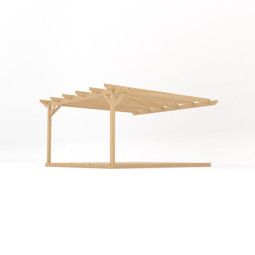 Wall Mounted Garden Pergola with Decking Kit | Timber | Multiple Sizes
