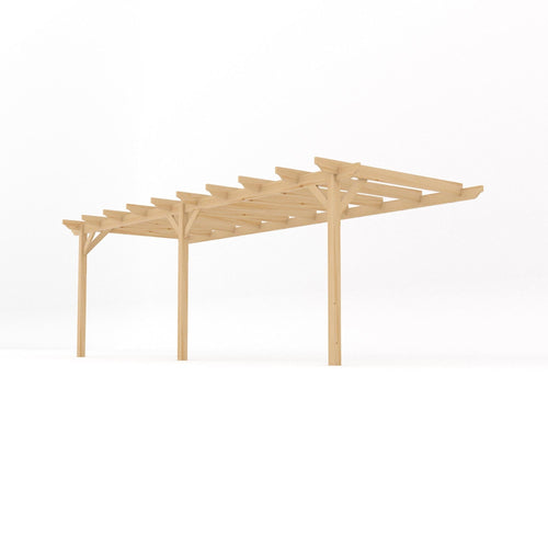 Wall Mounted Garden Pergola | Timber | Sculpted Rafter Ends | Multiple Sizes