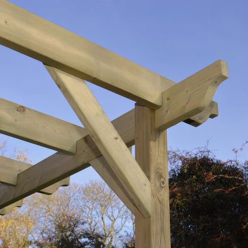 Wall Mounted Garden Pergola | Timber | Sculpted Rafter Ends | Multiple Sizes