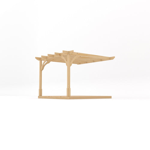 Wall Mounted Premium Pergola with Decking Kit | Timber | Multiple Sizes