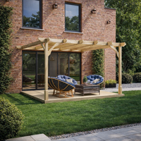 Wall Mounted Premium Pergola with Decking Kit | Timber | Multiple Sizes