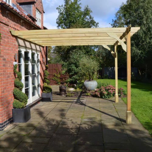 Wall Mounted Premium Pergola | Timber | Heavyweight Section | Multiple Sizes