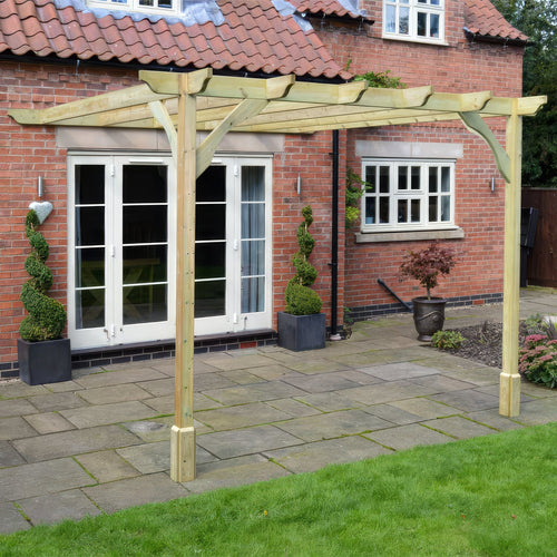 Wall Mounted Premium Pergola | Timber | Heavyweight Section | Multiple Sizes