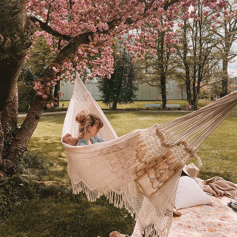 Rio Boho Hammock — set up and ready to use