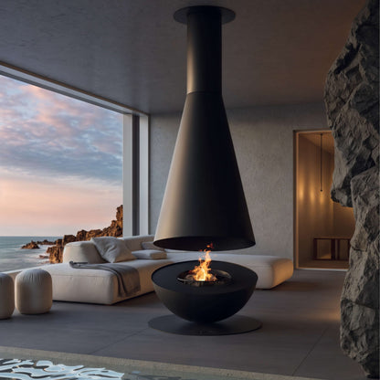 GlammFire Thales Firewood Fire Pit — side profile