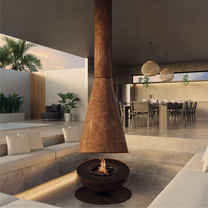GlammFire Thales Firewood Fire Pit — close-up detail