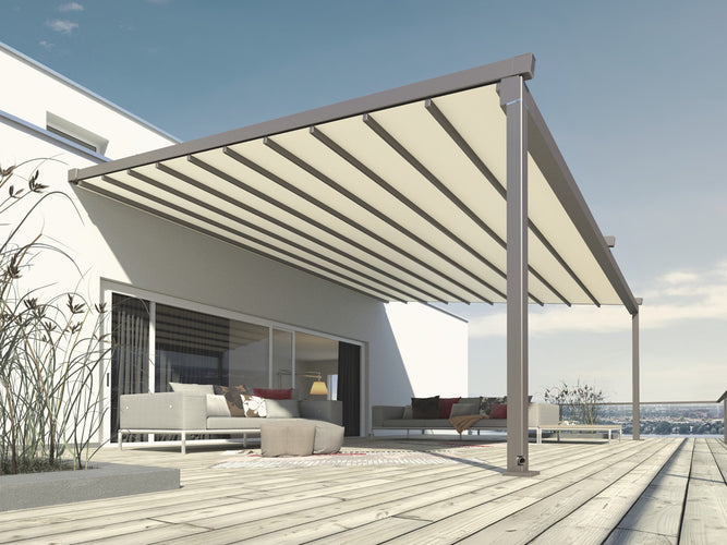 Textile Patio Roof | Weinor PergoTex II | Waterproof PVC Roof | Spans Up To 7m | Integrated Gutter