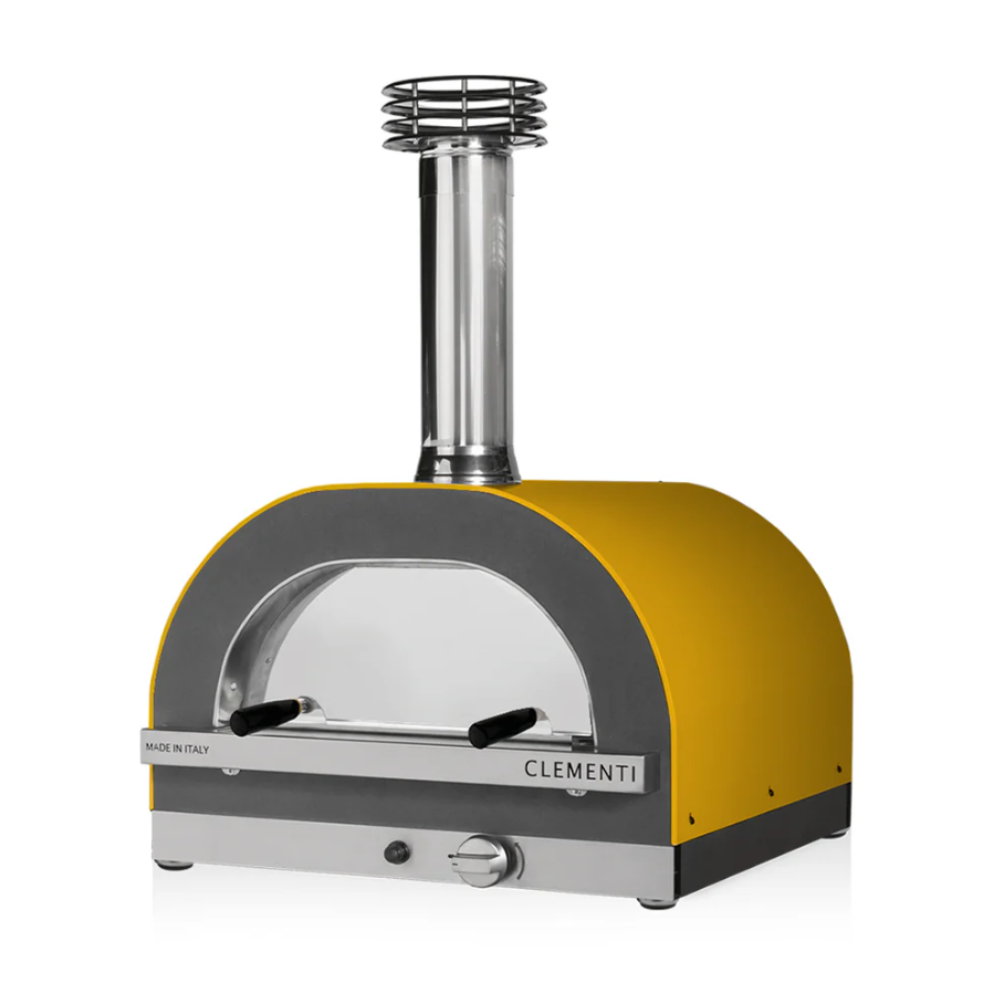 clementi gold wood gas fired pizza oven product exterior view — view 12