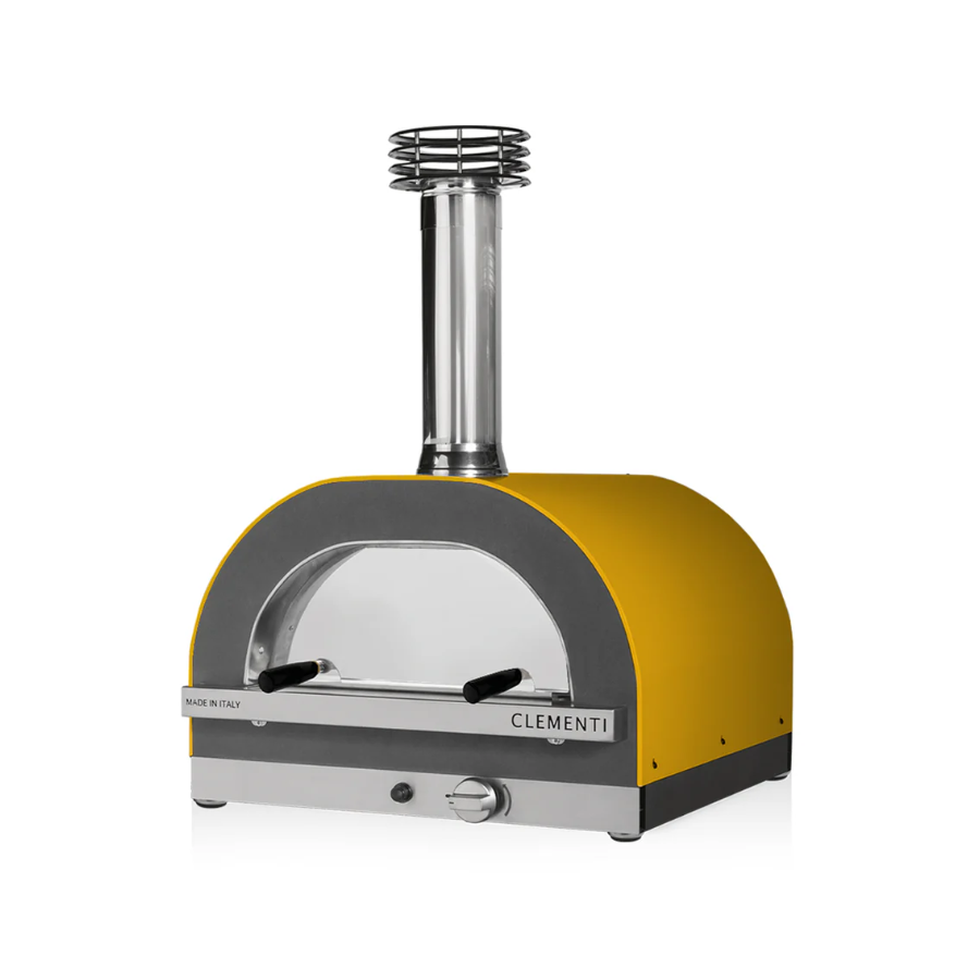 clementi gold wood gas fired pizza oven product exterior view — view 6